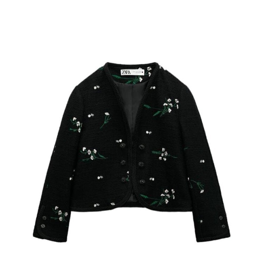 ZARA JACKET WITH RELIEF EMBROIDERY BLACK SIZE M | 4786/044